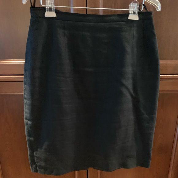 Black 100% linen mini pencil skirt over the knee Eur 44 US 10-12 - Picture 9 of 12